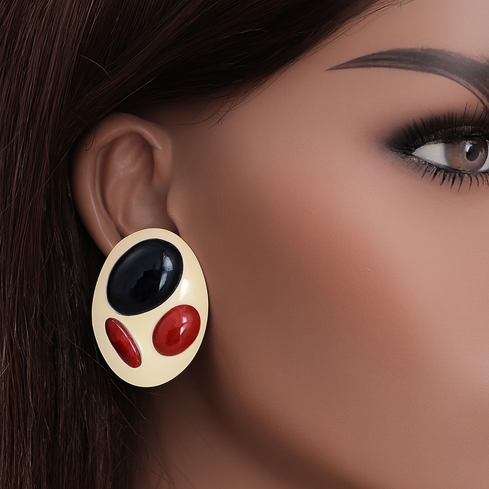 Women’s Oval Drop Earrings | Multi Color 0.9-Inch | Statement Fashion Jewelry